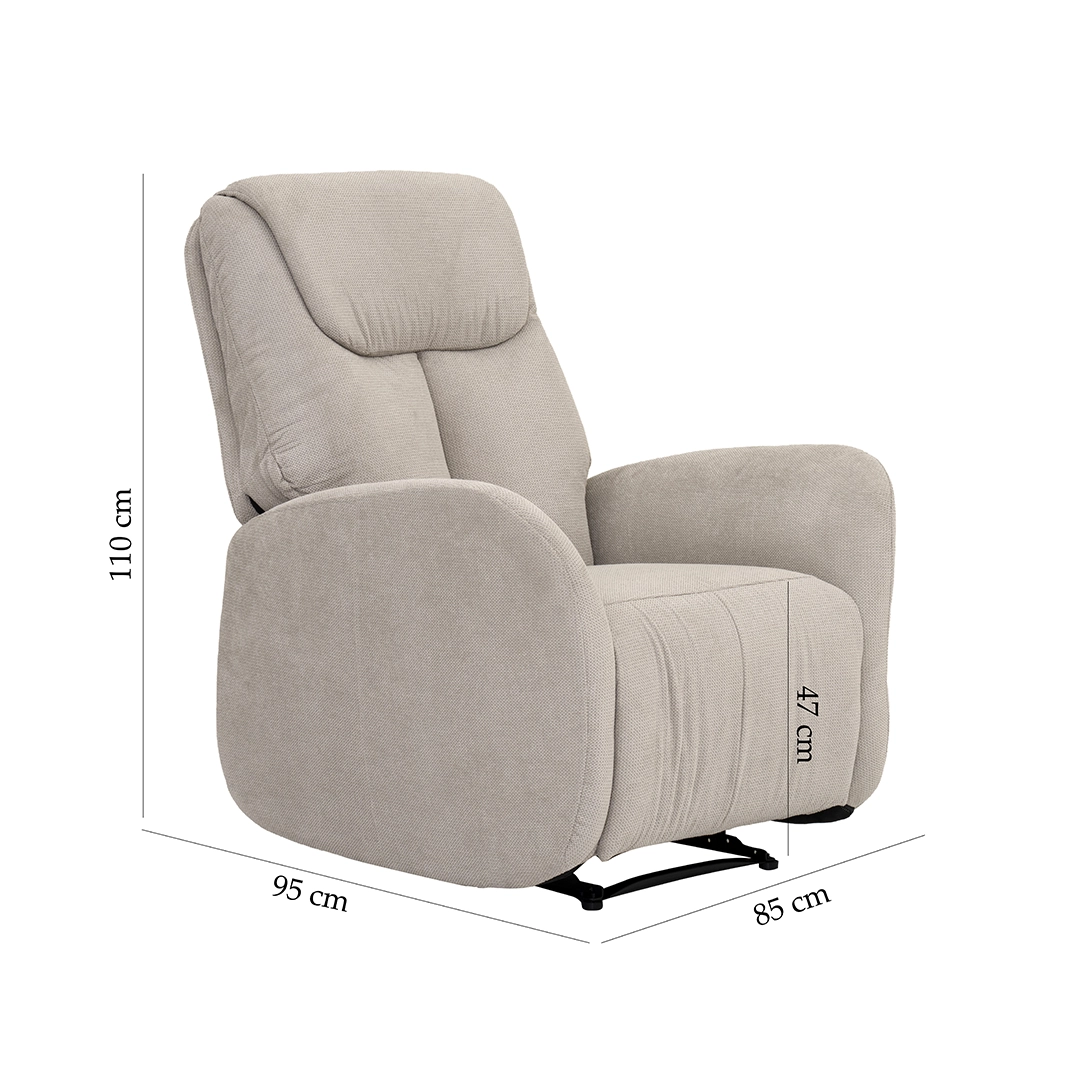 Auko Recliner Sofa-Beige - Image 2