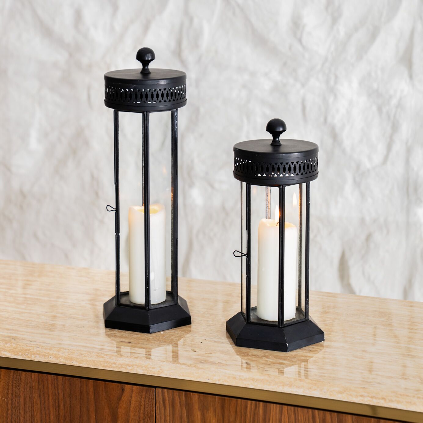 Mesa metal antique finish lantern 15X13X33 CM - Image 6