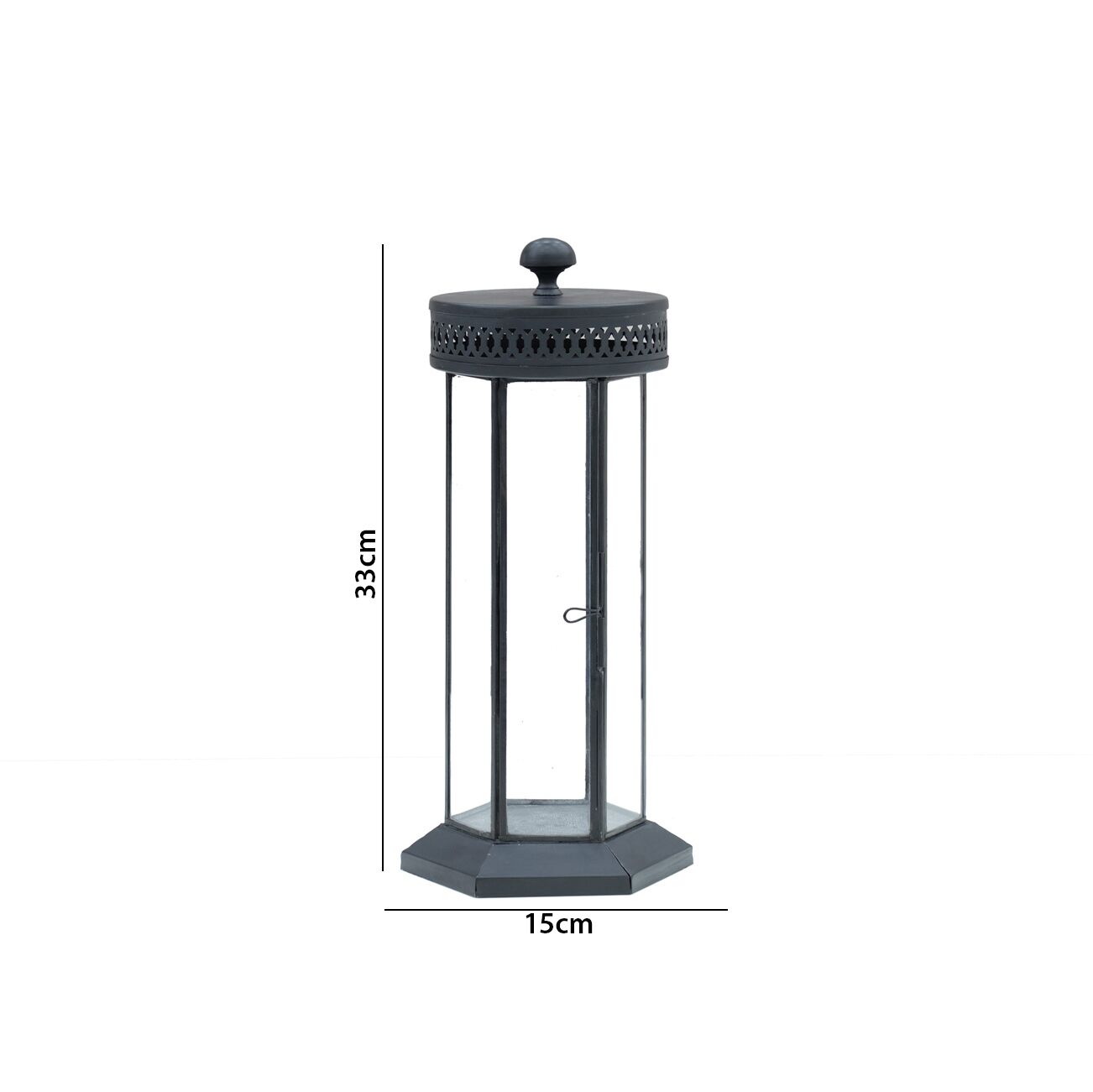 Mesa metal antique finish lantern 15X13X33 CM - Image 5