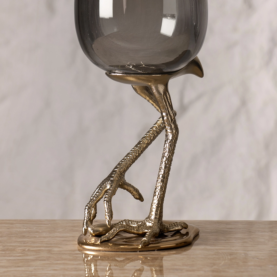 Serenya Footed Candle Holder Gold & Bronze 18.5X18X45Cm - Image 3