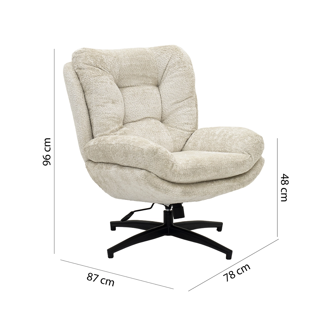 Scandi Lounge Chair with Footstool-Off White - Image 2