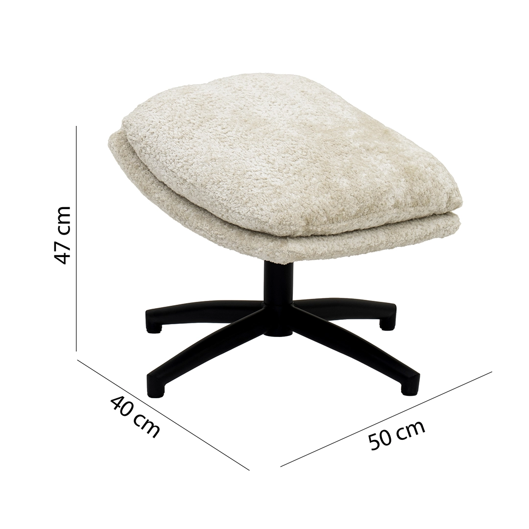 Scandi Lounge Chair with Footstool-Off White - Image 3