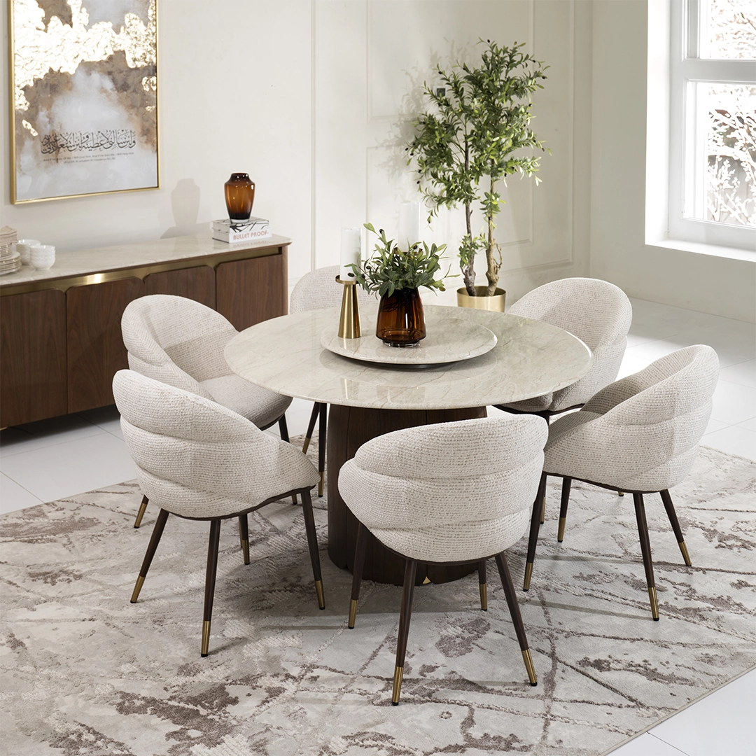 Petals 6-Seater Round Dining Set - Image 4
