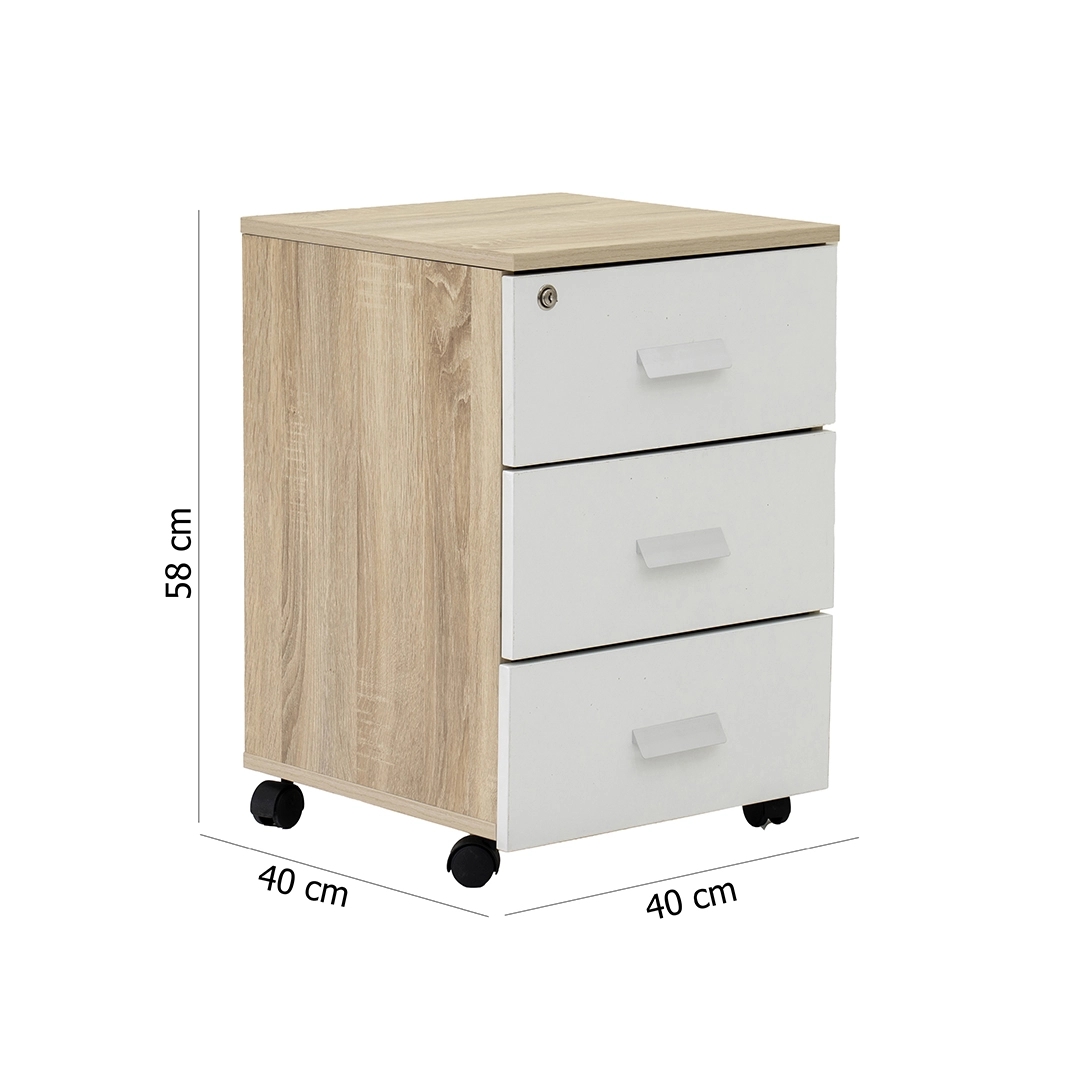 Sky Office Table-White & Oak - Image 3