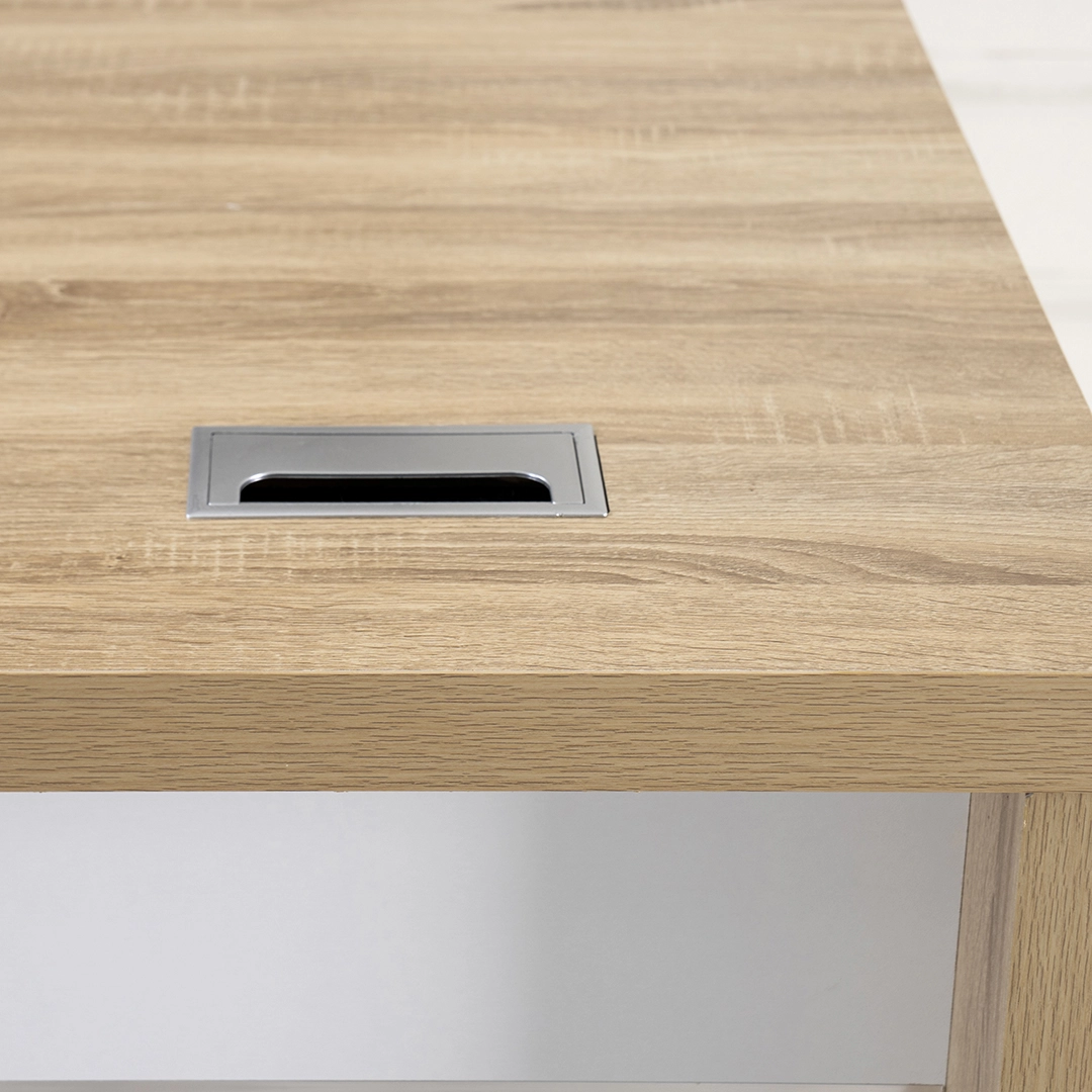 Sky Office Table-White & Oak - Image 8
