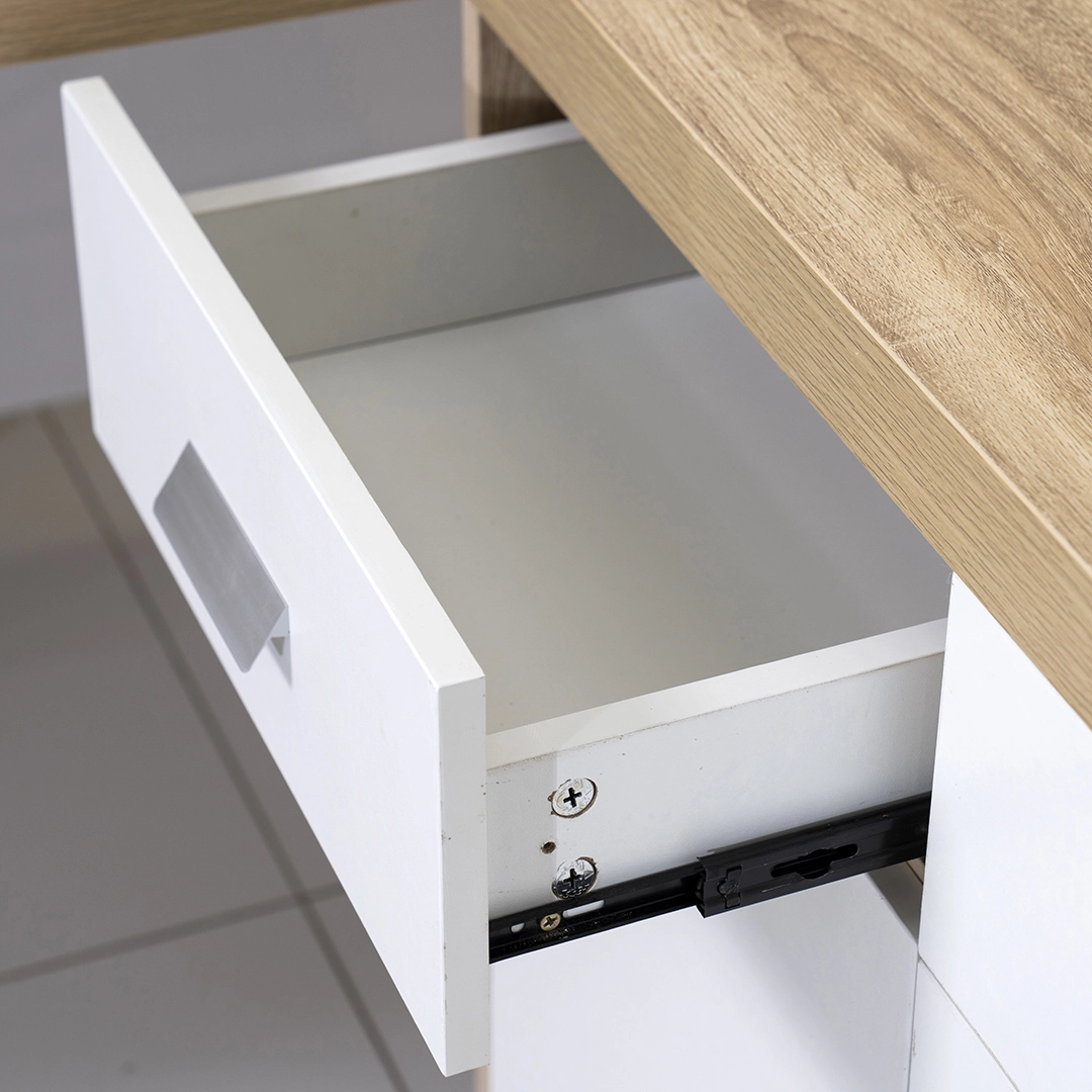 Sky Office Table-White & Oak - Image 10