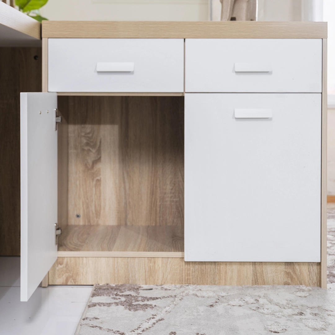 Sky Office Table-White & Oak - Image 11