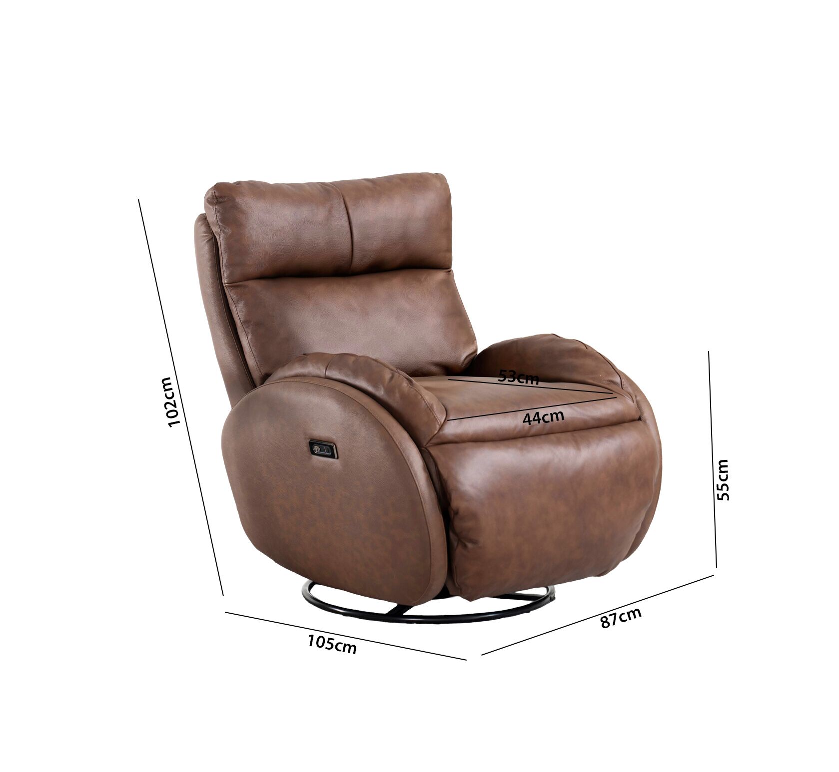 Spring Electric Recliner-Brown - Image 2