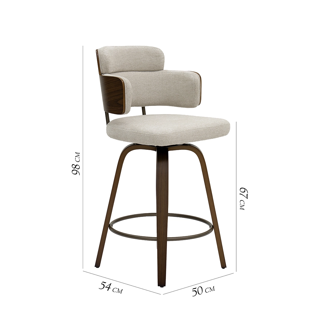 Viola Bar Chair-Beige - Image 2