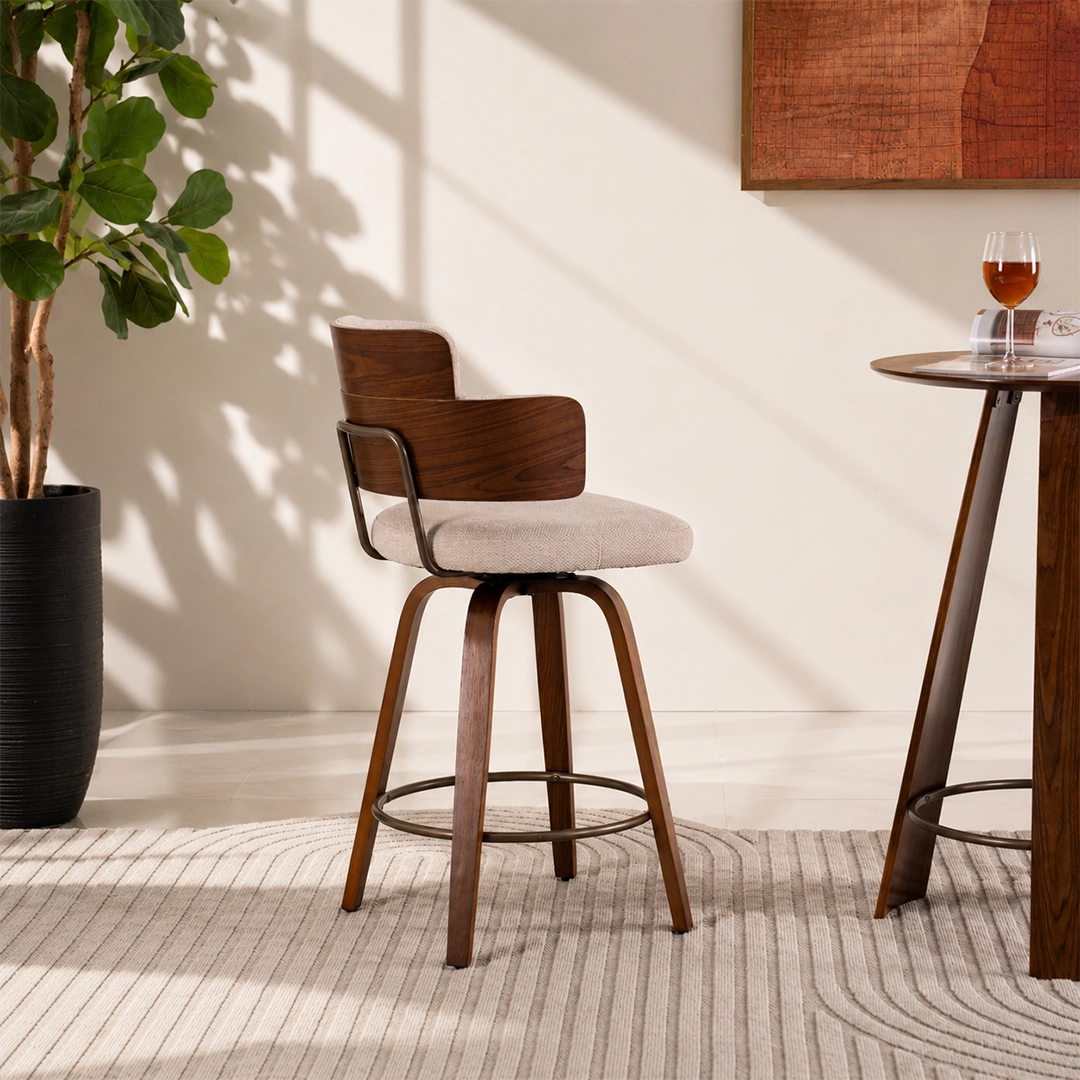 Viola Bar Chair-Beige - Image 3