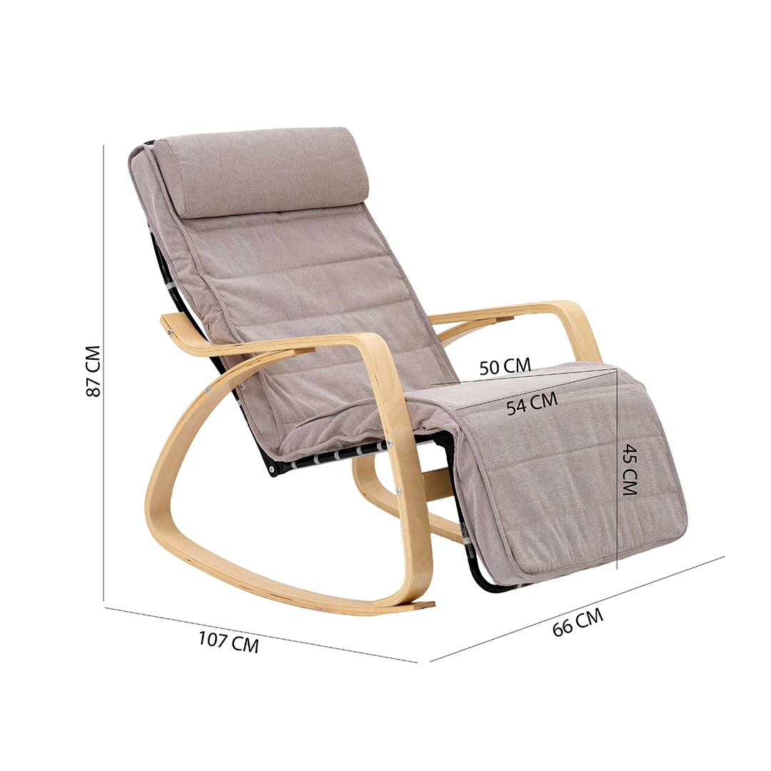 Kangbo Rocking Chair-Light Brown - Image 2