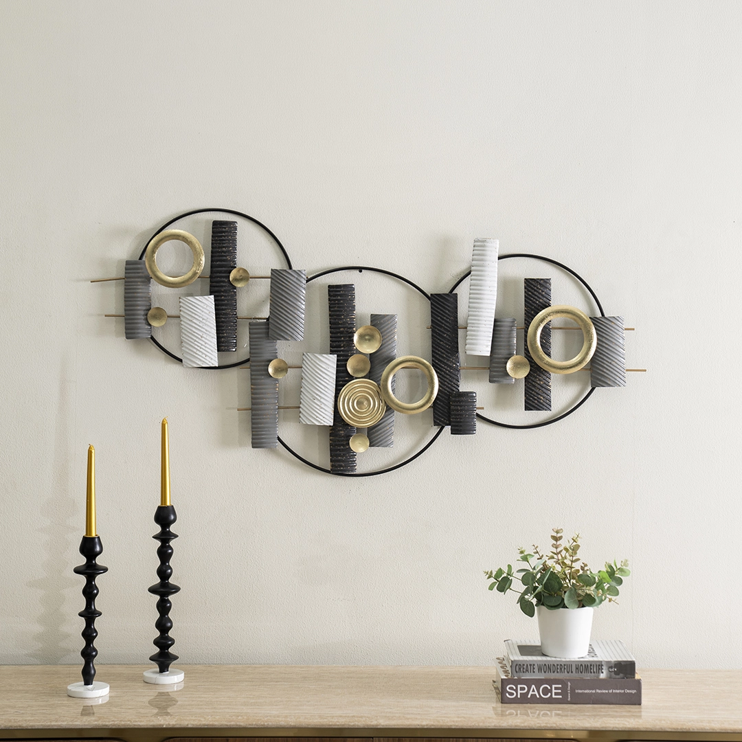 Castora Metal Wall Decor Black/Grey 120x58Cm