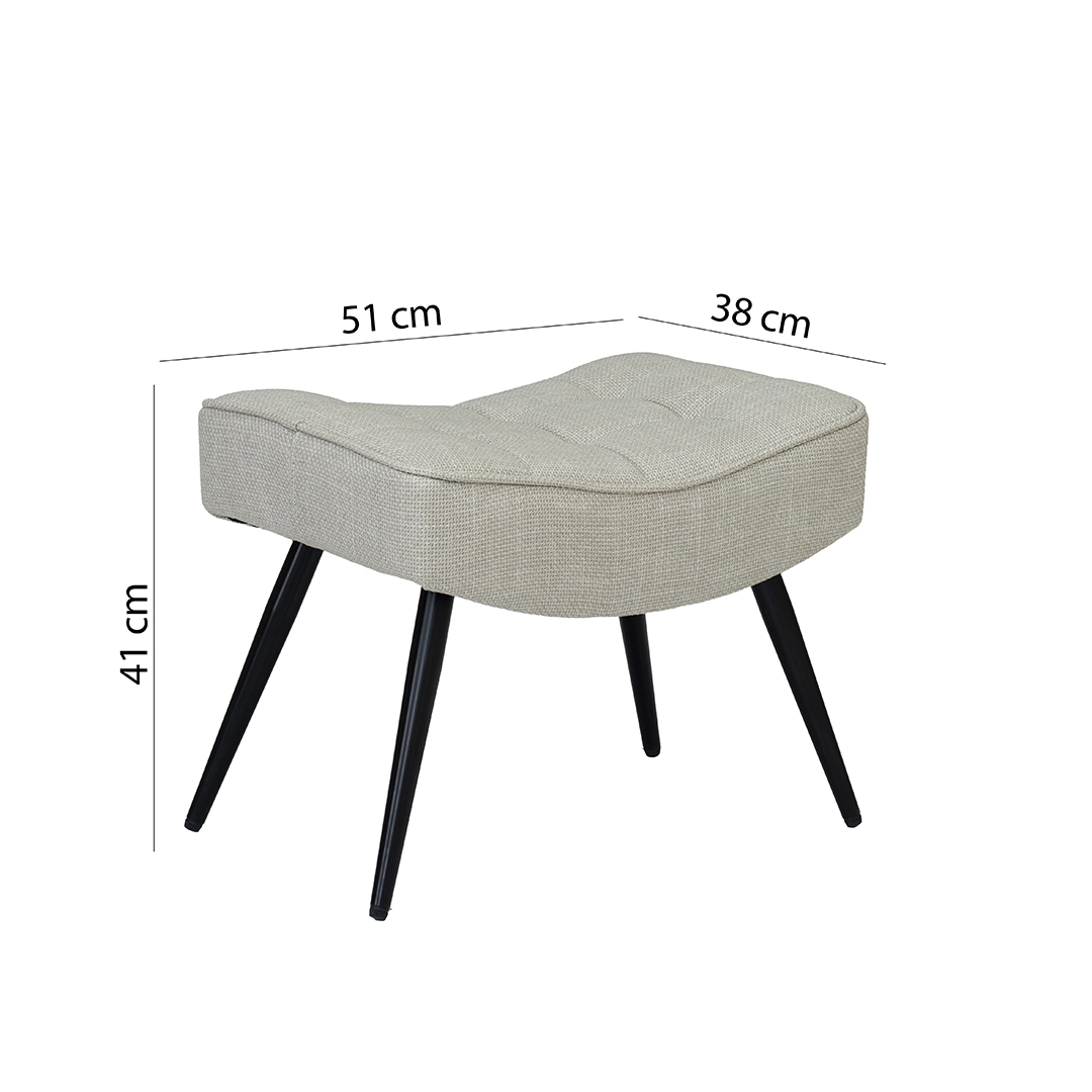 Geona Leisure Chair with Footstool-Beige - Image 3