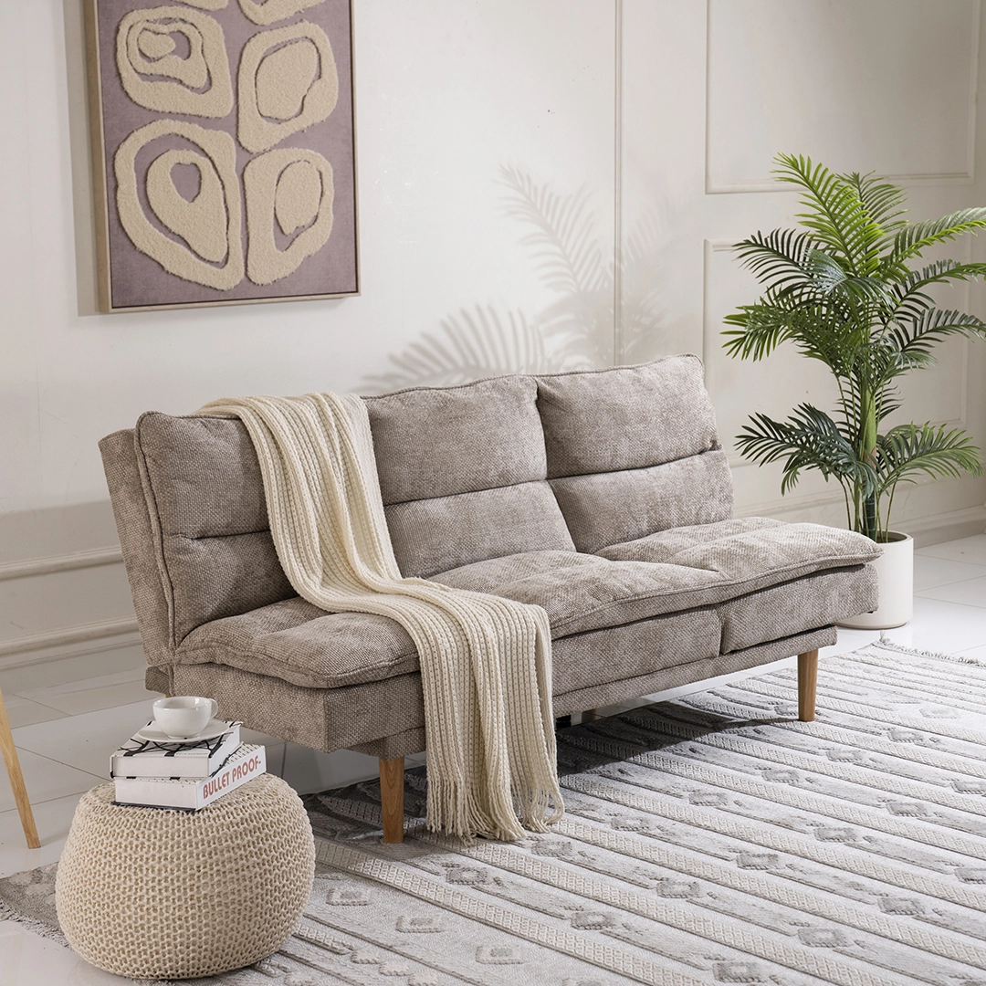 Dustin 3-Seater Sofa Bed-Beige - Image 4