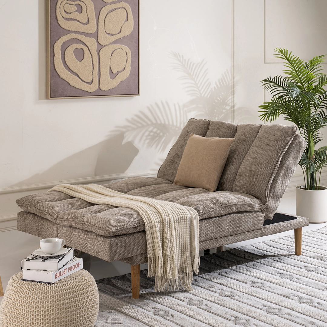 Dustin 3-Seater Sofa Bed-Beige - Image 6