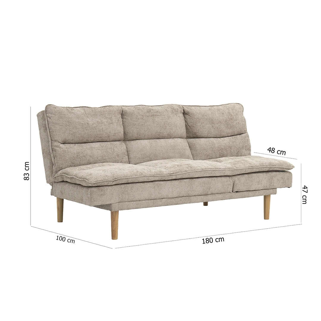 Dustin 3-Seater Sofa Bed-Beige - Image 2