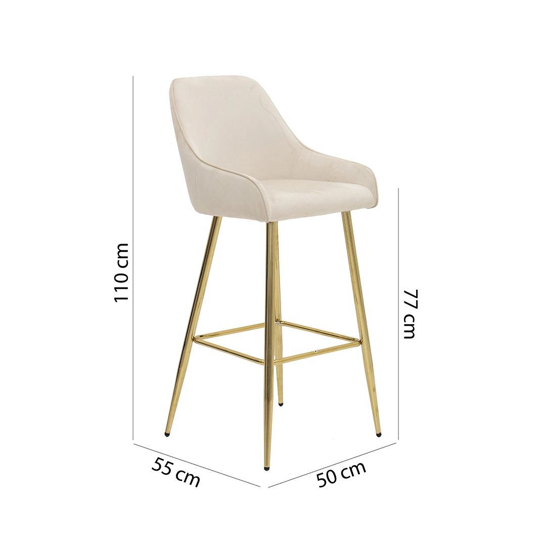 Diva Bar Chair-Beige - Image 2