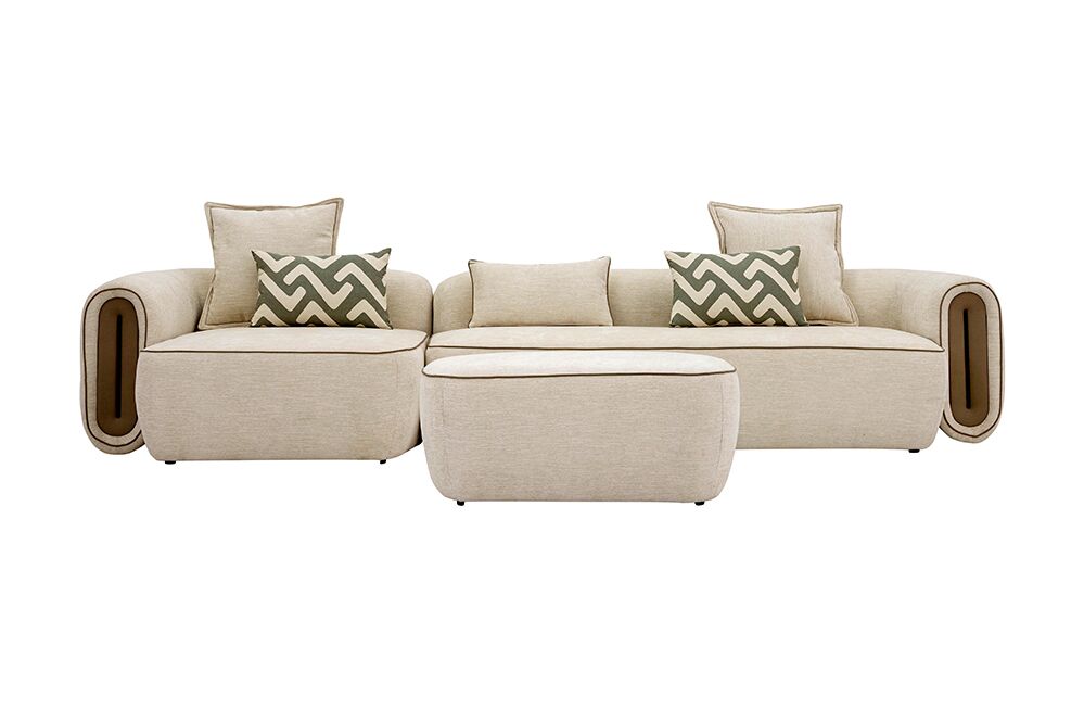 Azzura Corner Sofa With Ottoman - Image 5