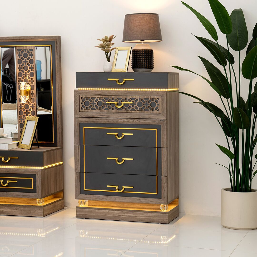 Clara 9-Piece Super King Bedroom Set With Hydraulic Storage-200*200 cm - Image 29