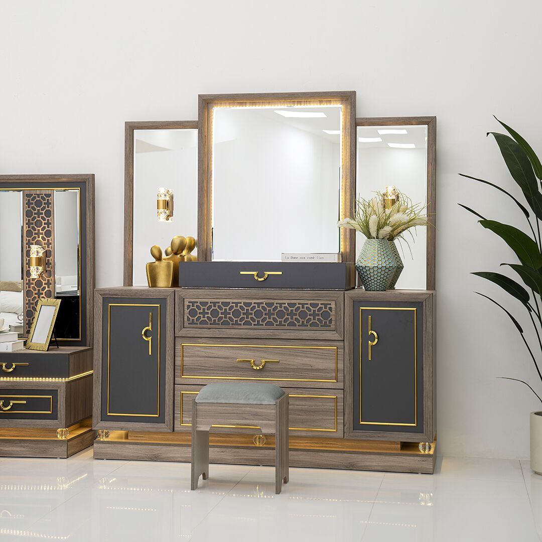 Clara 9-Piece Super King Bedroom Set With Hydraulic Storage-200*200 cm - Image 36