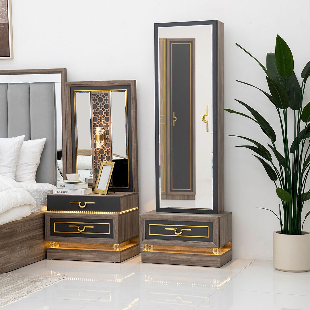 Clara 9-Piece Super King Bedroom Set With Hydraulic Storage-200*200 cm - Image 49