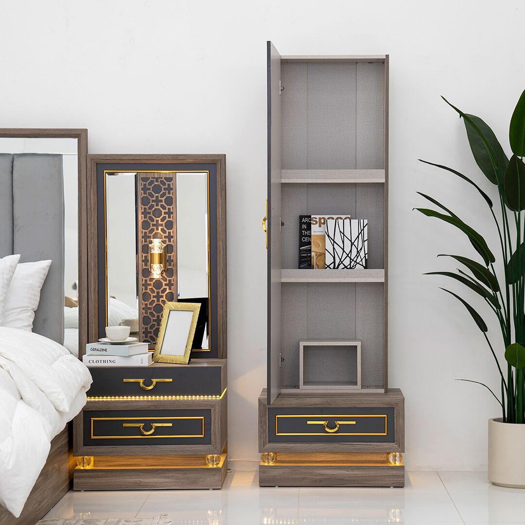 Clara 9-Piece Super King Bedroom Set With Hydraulic Storage-200*200 cm - Image 50