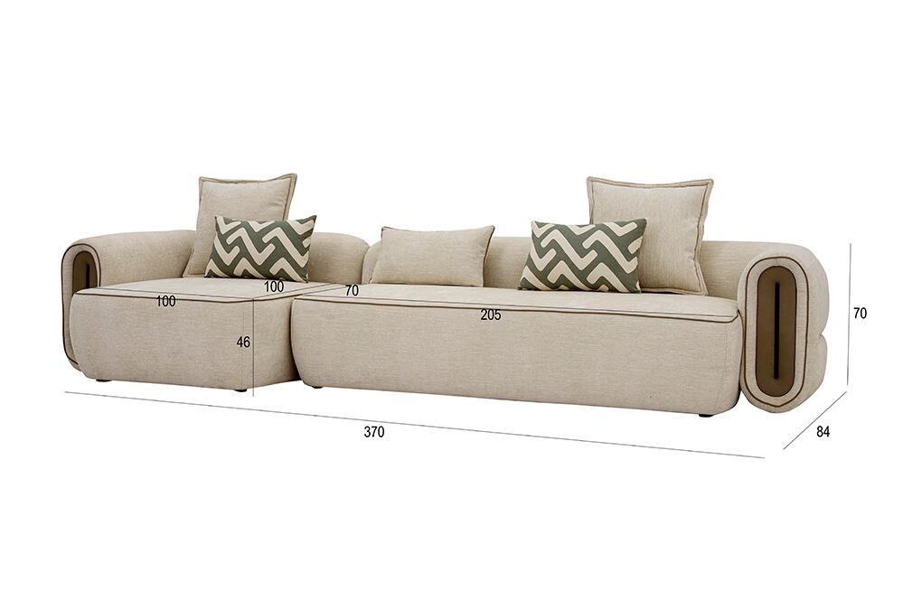 Azzura Corner Sofa With Ottoman - Image 2