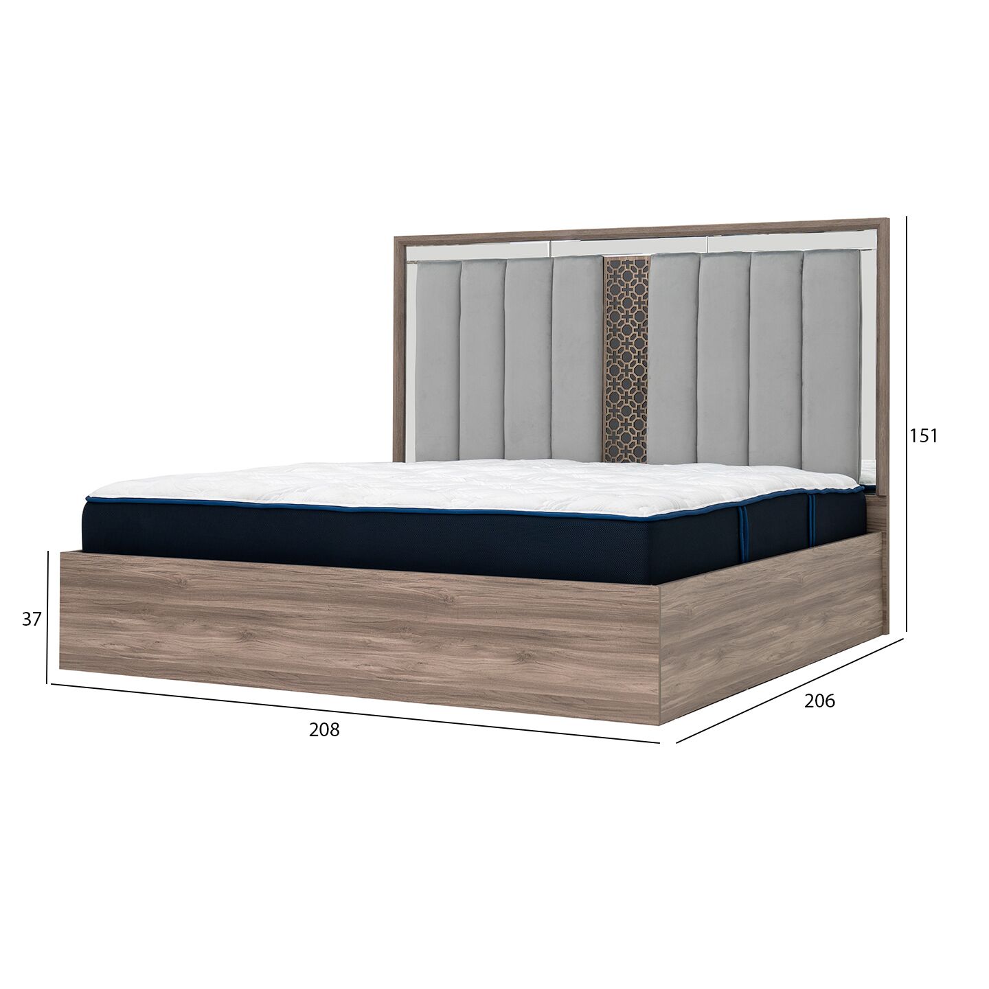 Clara 9-Piece Super King Bedroom Set With Hydraulic Storage-200*200 cm - Image 2