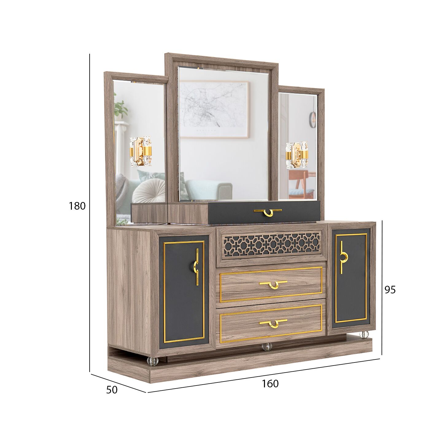Clara 9-Piece Super King Bedroom Set With Hydraulic Storage-200*200 cm - Image 5