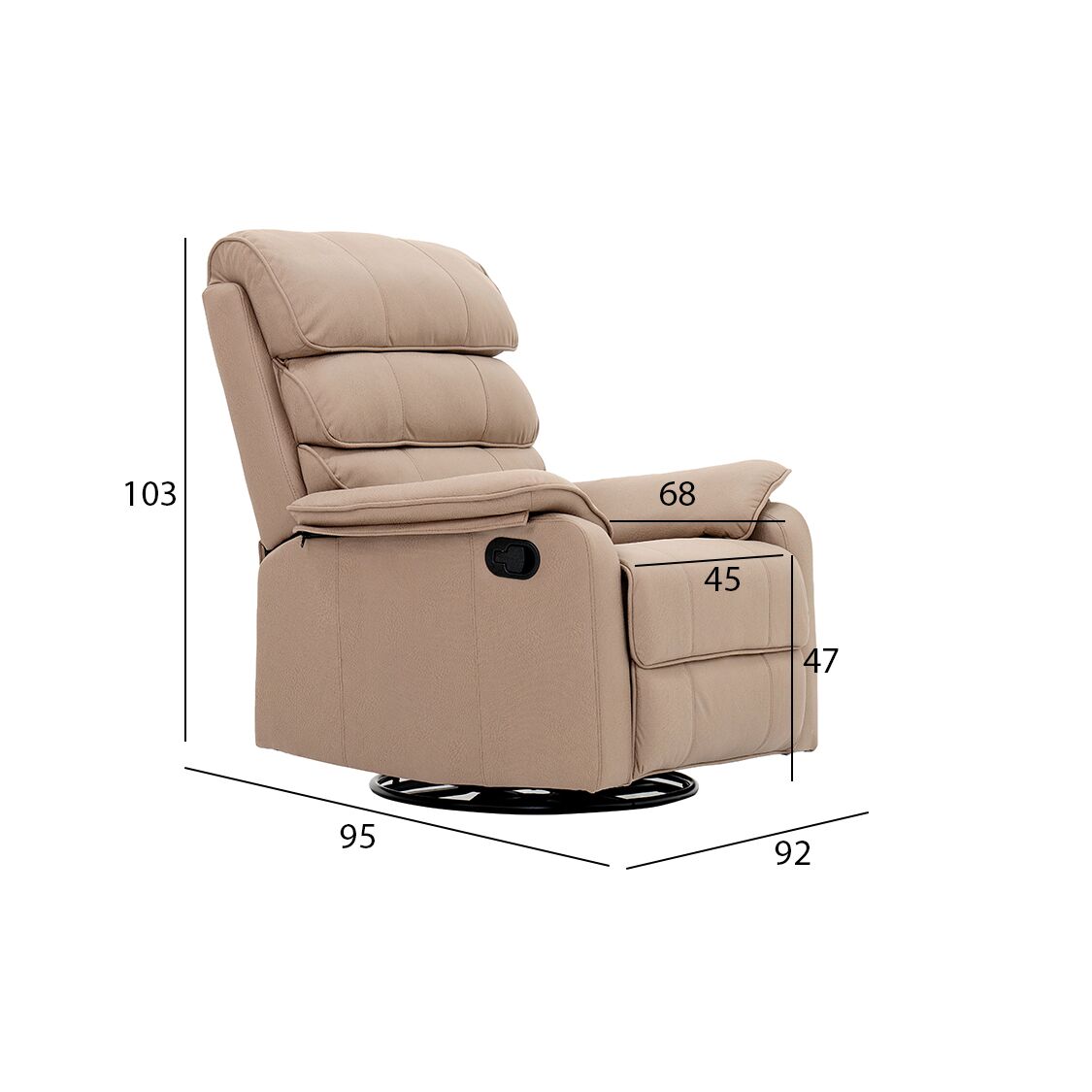 Morano Recliner Sofa-Khaki - Image 2