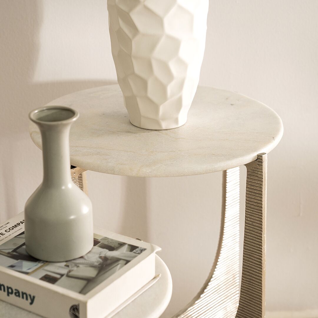 Textured Round Nest of tables - Image 5
