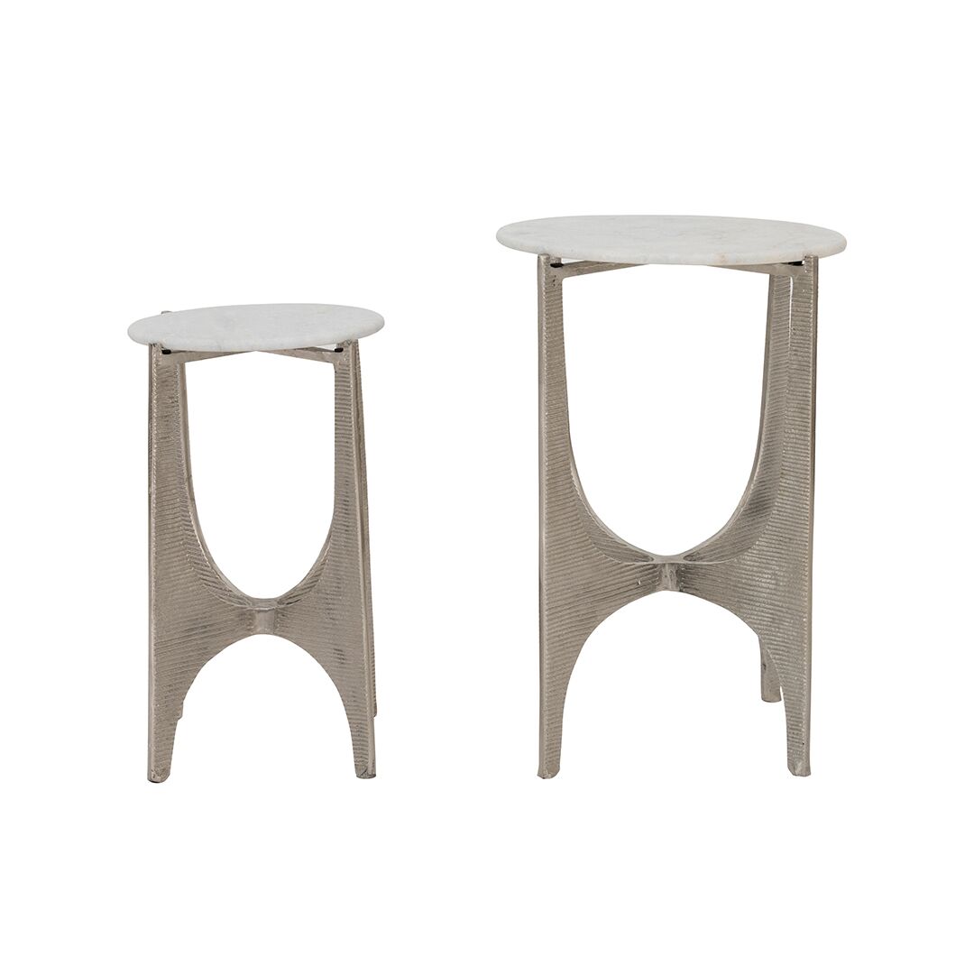 Textured Round Nest of tables - Image 4
