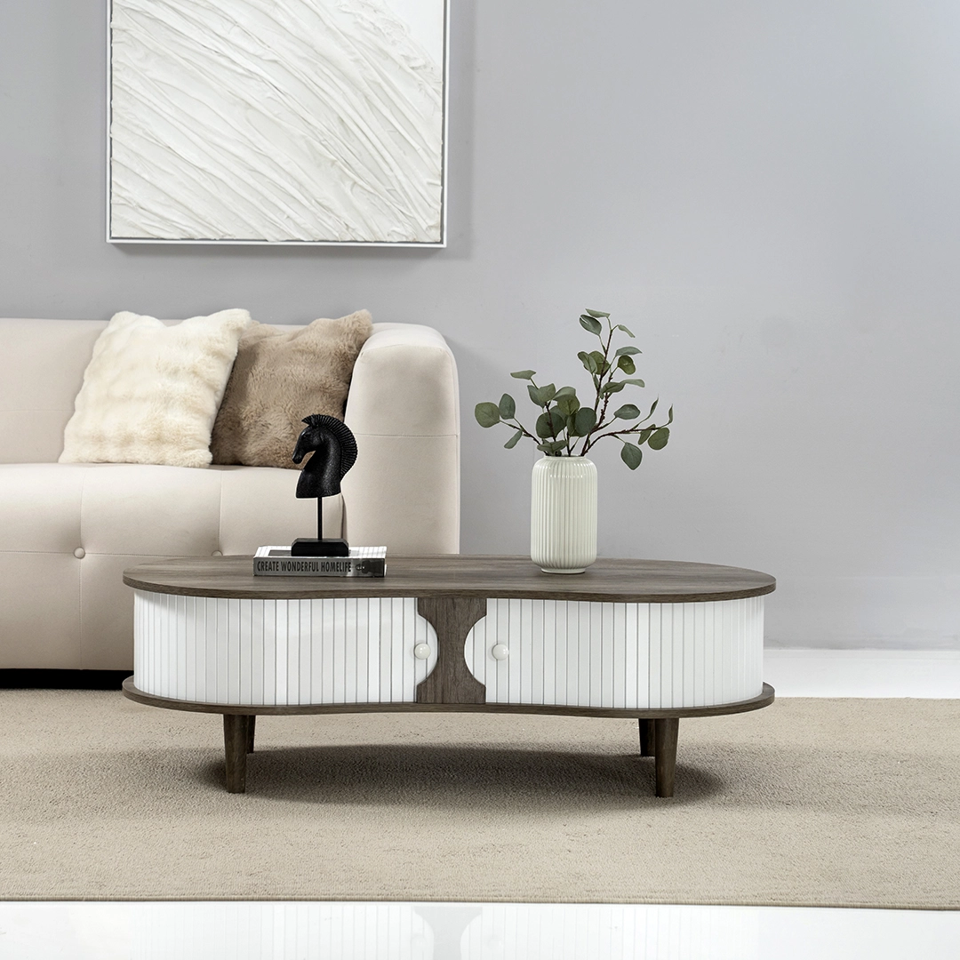 Curve Coffee Table-Grey Oak - Image 7