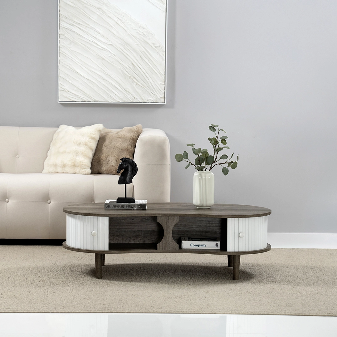 Curve Coffee Table-Grey Oak - Image 6
