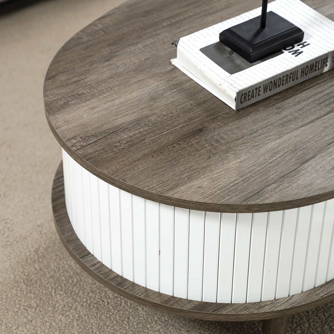 Curve Coffee Table-Grey Oak - Image 3