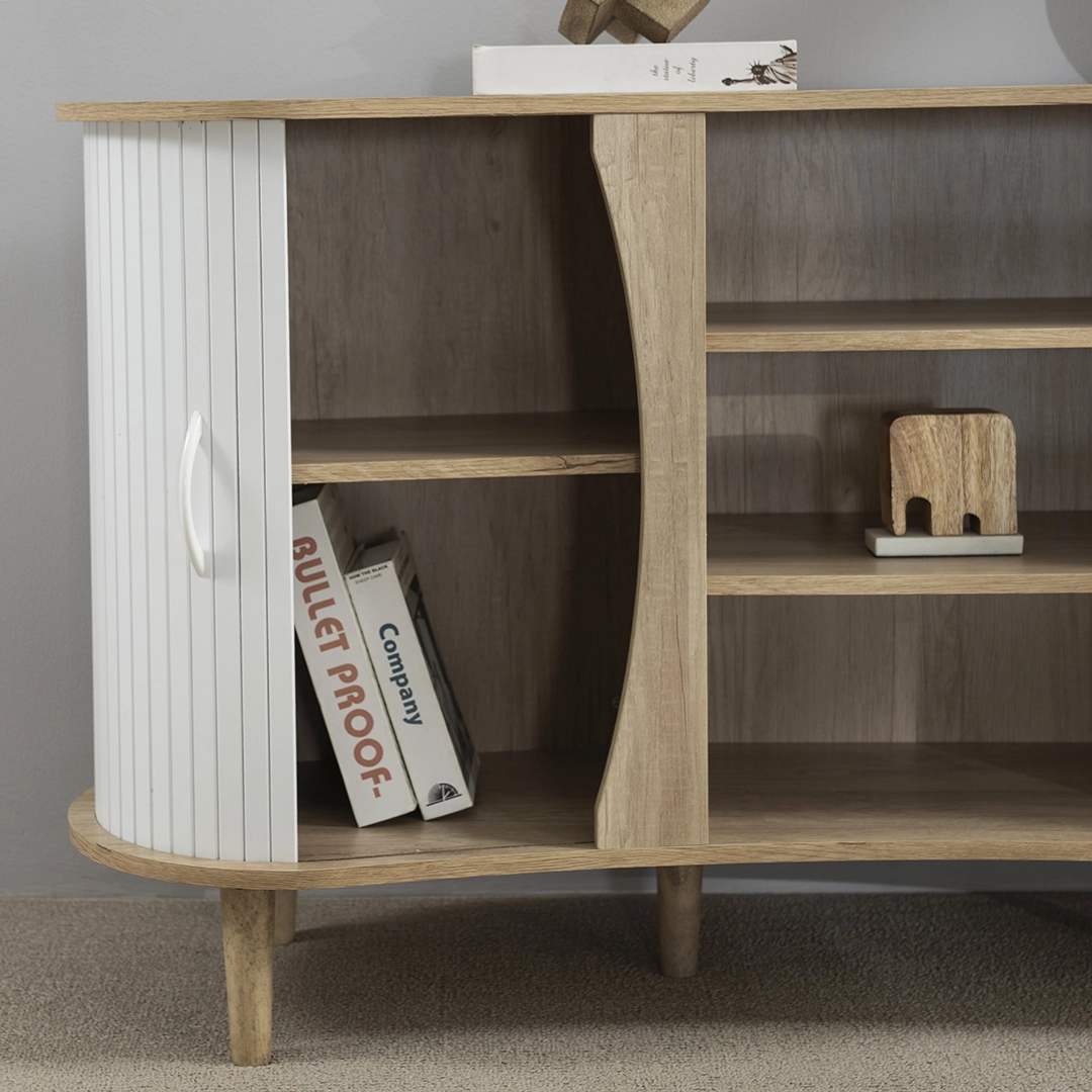 Curve Sideboard- Oak and White - Image 7