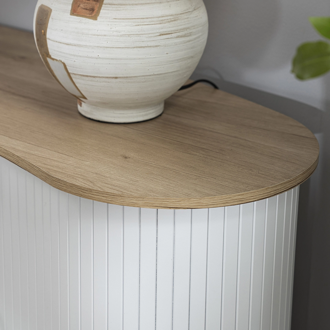 Curve Sideboard- Oak and White - Image 8