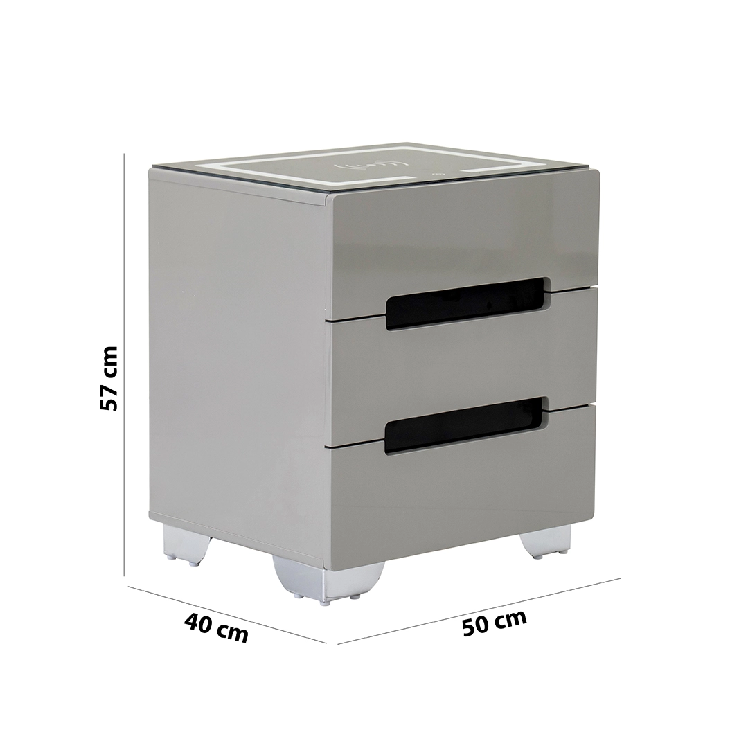 Abbey Smart Night Stand-Grey - Image 2