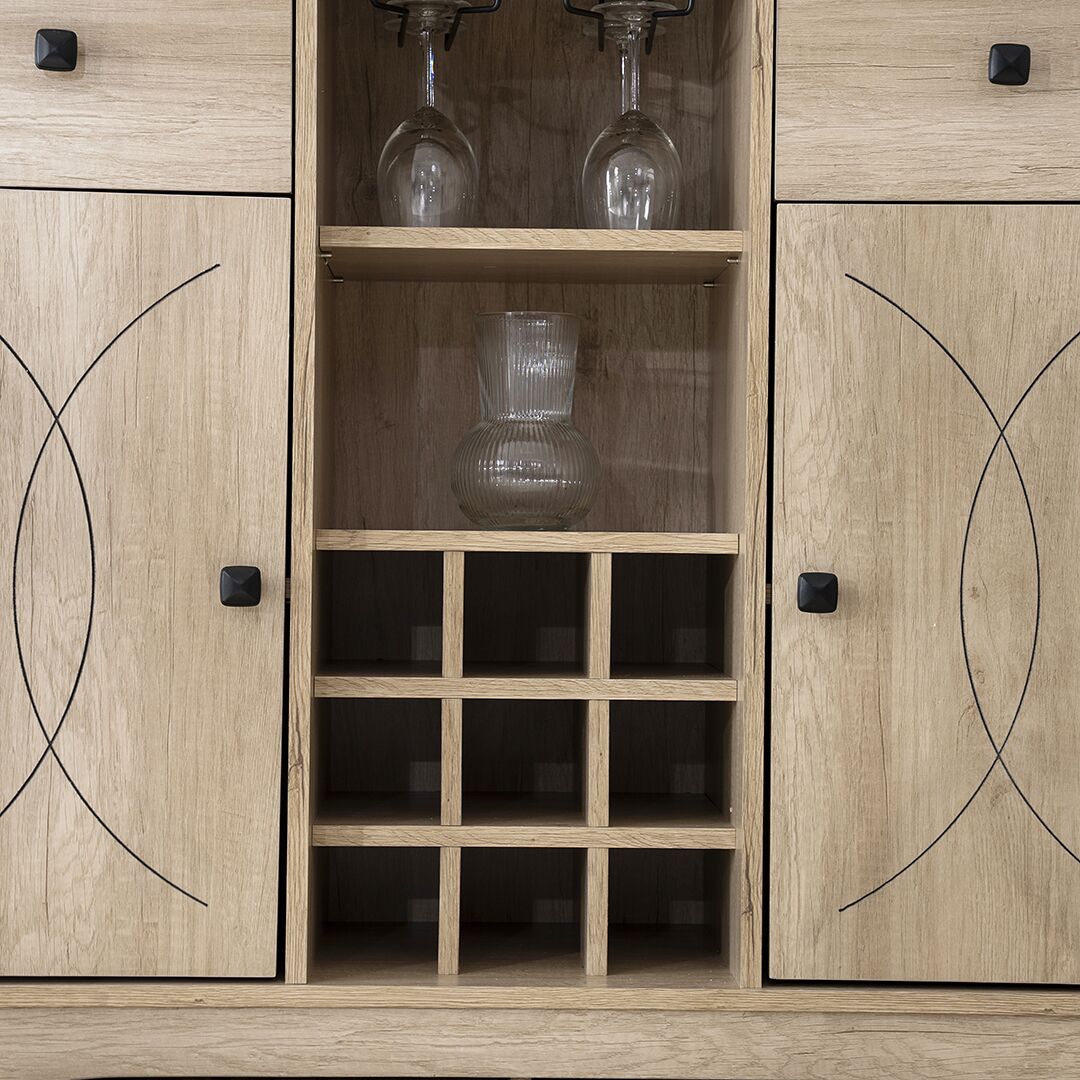 Tyrell Wine Cabinet-Oak - Image 6