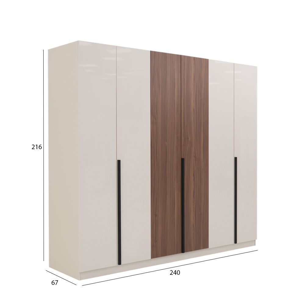 Kaspar 6 Door Wardrobe - Image 2