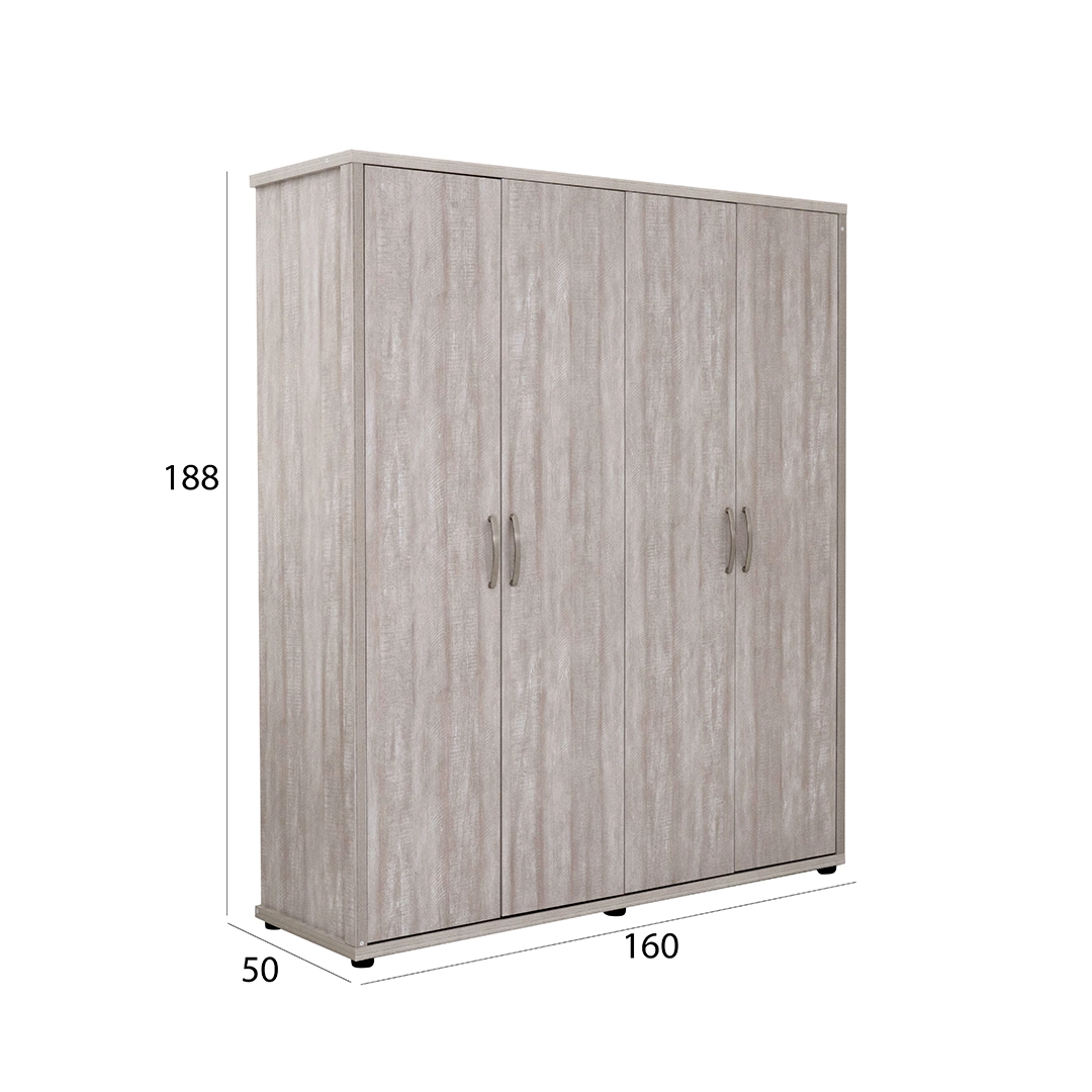 Como 4 Door Wardrobe-Grey - Image 2