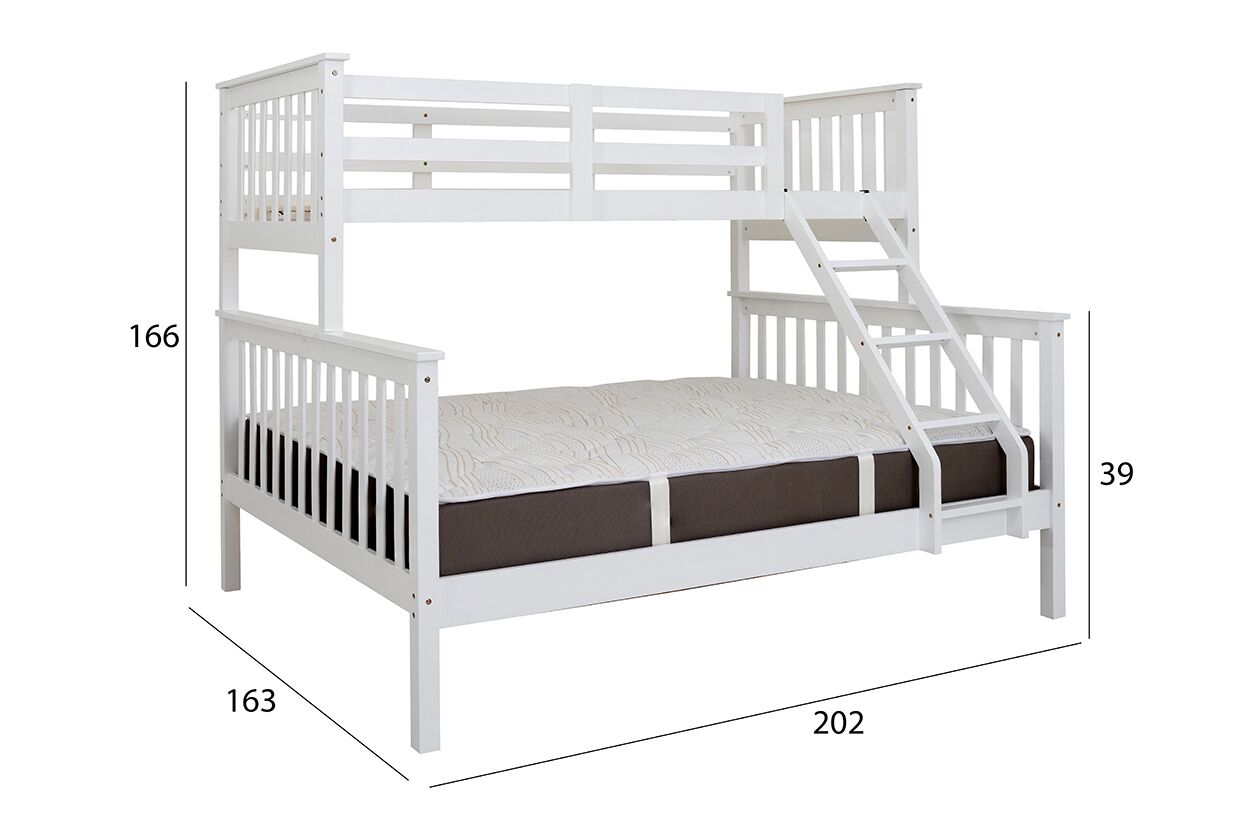 Tiber Kids Bunk Bed-150CM-White - Image 2