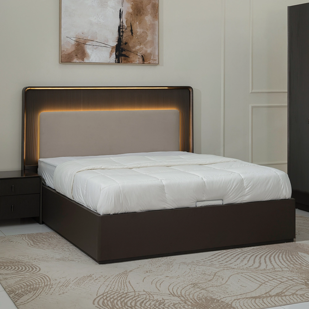 Indus 6-pcs King Bedroom Set With Hydraulic Storage-180*200cm - Image 2