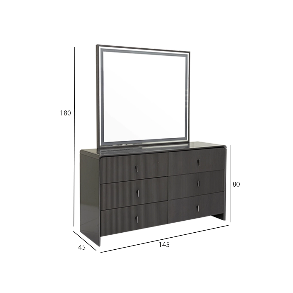 Indus 6-pcs King Bedroom Set With Hydraulic Storage-180*200cm - Image 29