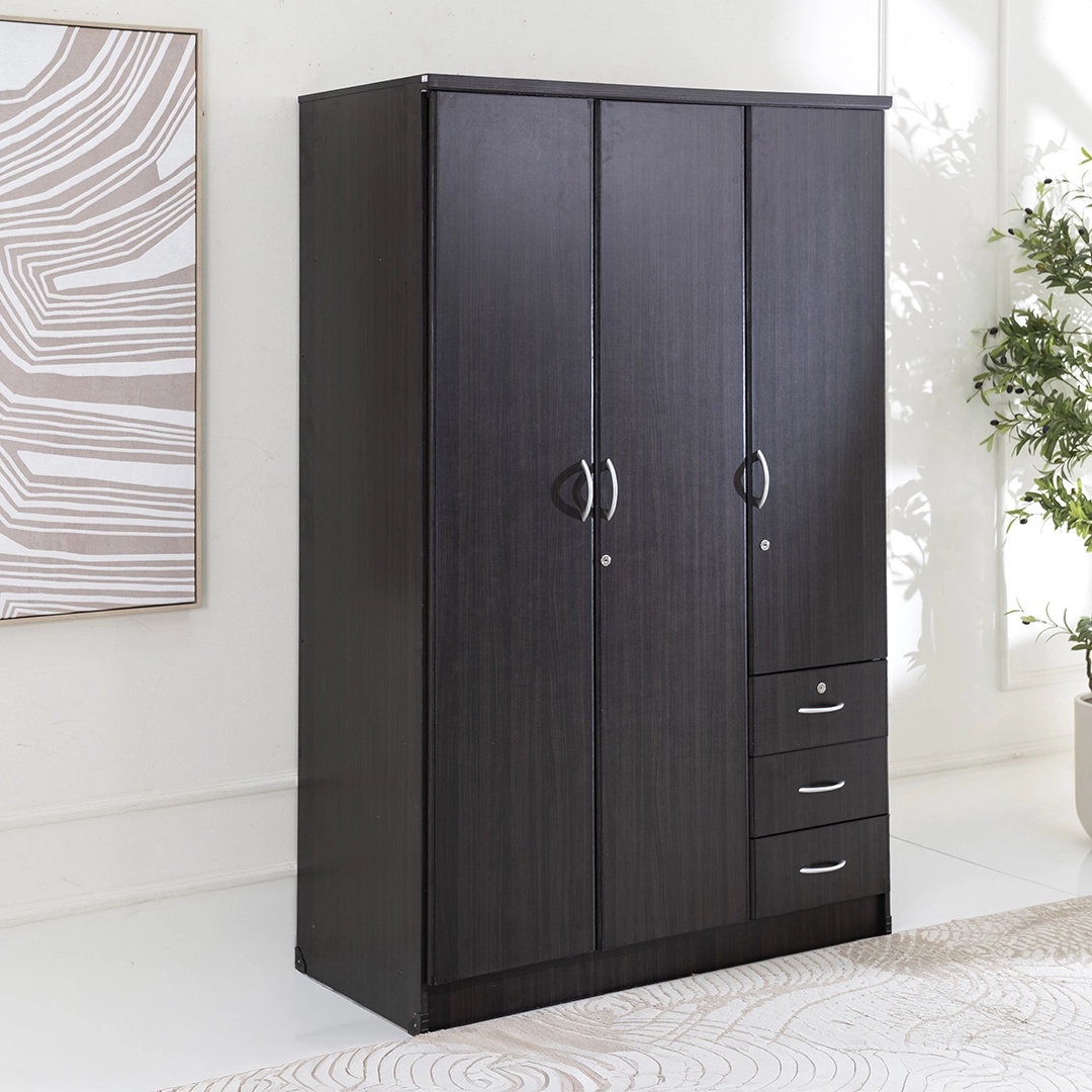 Adelina 3-Door Wardrobe-Cappuccino - Image 6