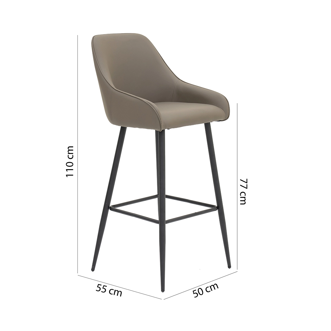 Diva Bar Chair-Khaki - Image 2