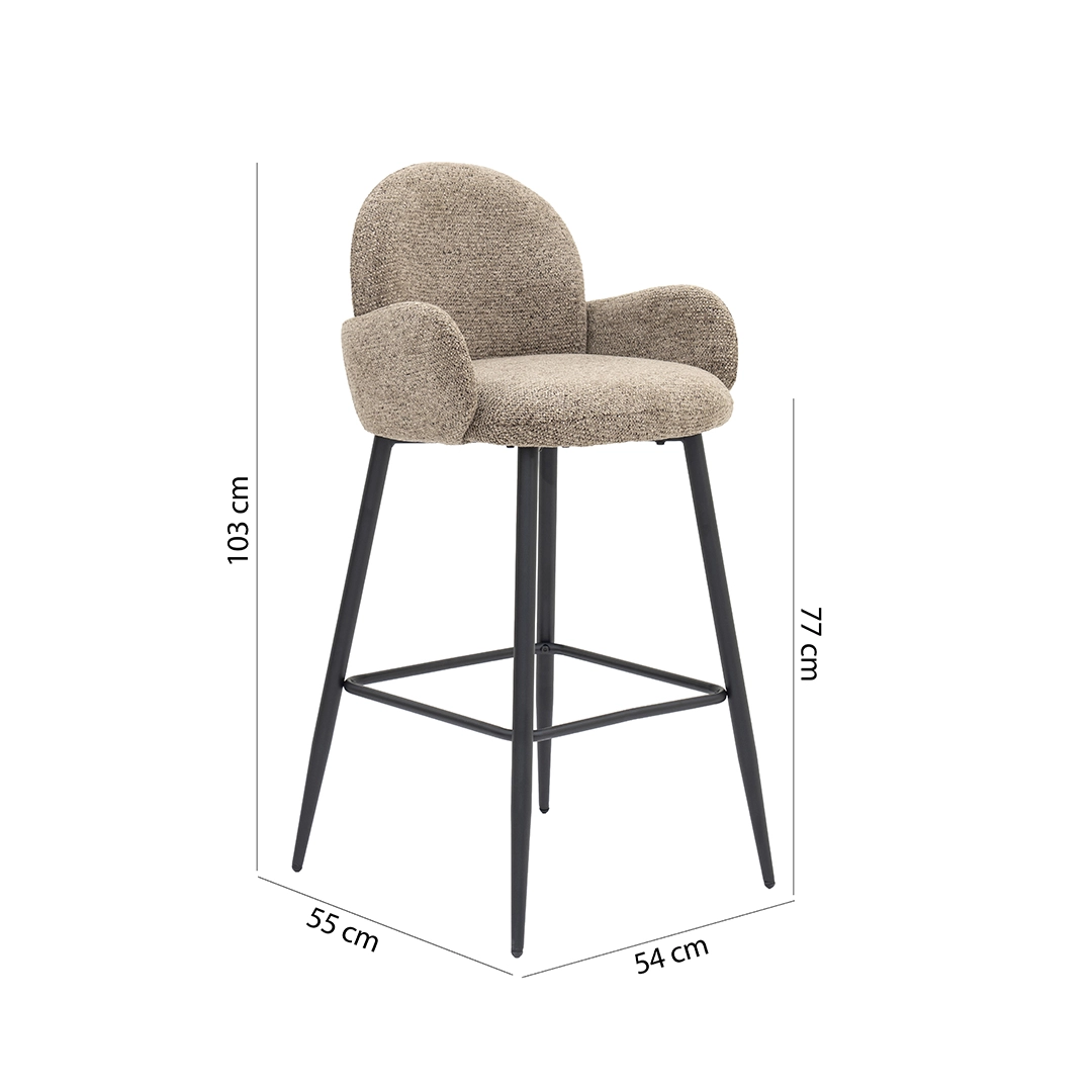 Curvy Bar Chair-Brown - Image 2