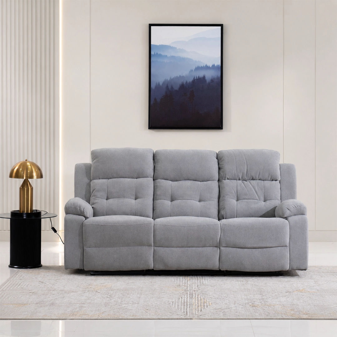 Griffen 6-Seater Recliner Sofa Set-Grey - Image 7