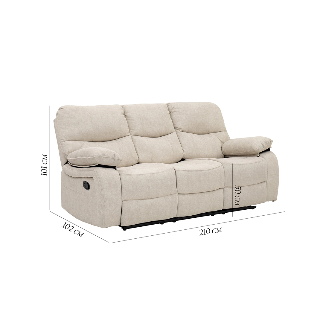 Stanford 6-Seater Recliner Sofa Set-Taupe - Image 2